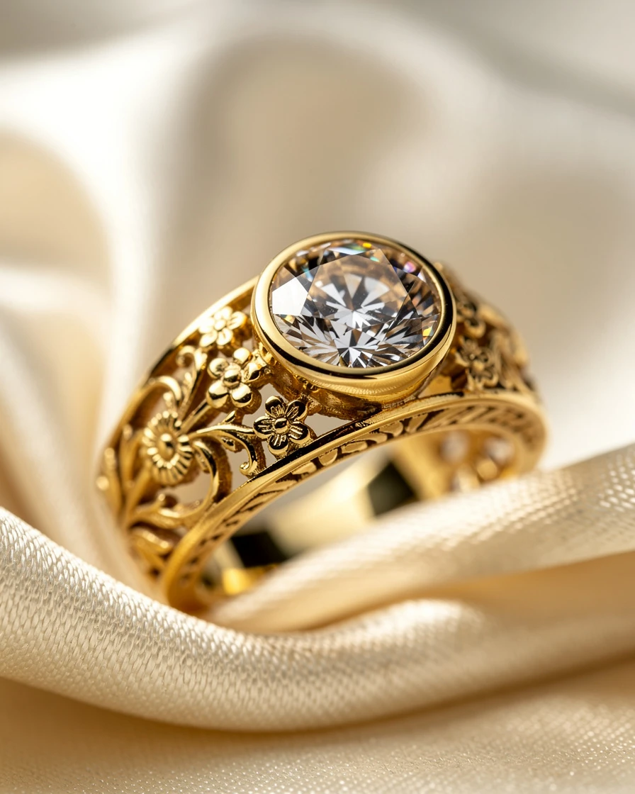 Dream.Jewelry engagement ring in 14K gold with an oval lab-grown diamond